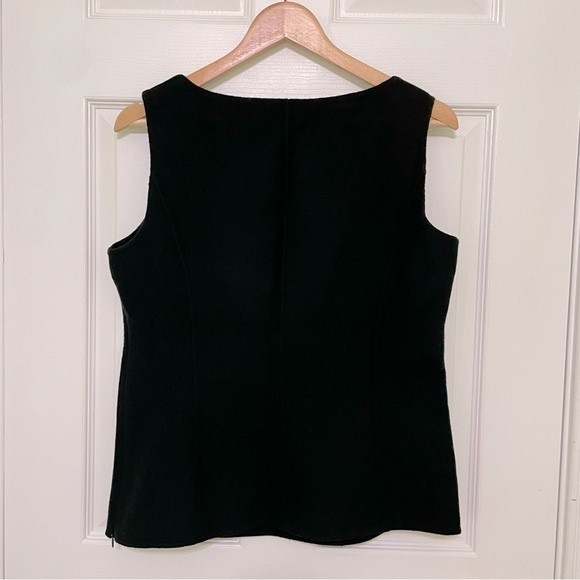Talbots Sleeveless Wool Blend Top Women's Large Black Soft Princess Seams Zipper - Picture 4 of 10
